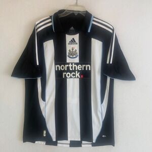 Adidas Newcastle United Jersey Mens Large Black White  Northern Rock Kit 2007/09